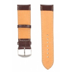 Curea de ceas din piele mata, 22 mm x 20 cm, maro inchis