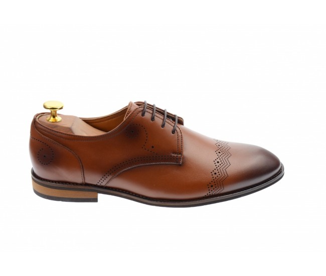 Pantofi barbati eleganti, cu siret, din piele naturala maro coniac - 700CON Pantofi barbati eleganti, cu siret, din piele naturala maro coniac - 700CON