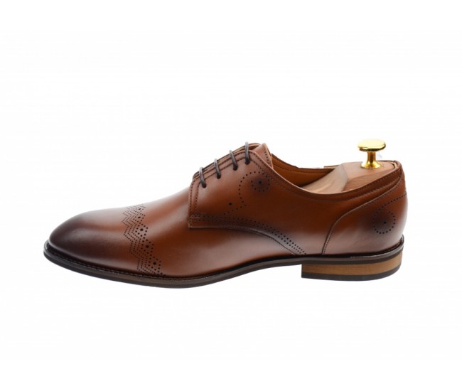 Pantofi barbati eleganti, cu siret, din piele naturala maro coniac - 700CON Pantofi barbati eleganti, cu siret, din piele naturala maro coniac - 700CON