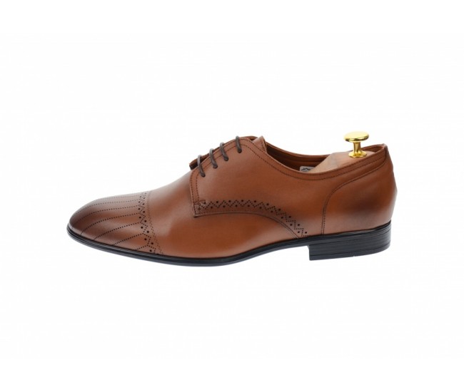 Pantofi barbati eleganti, cu siret, din piele naturala maro coniac - 702CON Pantofi barbati eleganti, cu siret, din piele naturala maro coniac - 702CON