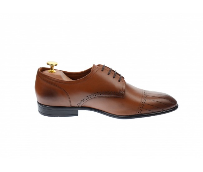 Pantofi barbati eleganti, cu siret, din piele naturala maro coniac - 702CON Pantofi barbati eleganti, cu siret, din piele naturala maro coniac - 702CON