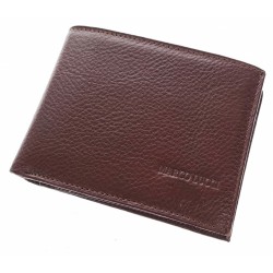 Portofel barbati din piele naturala, 12 x 9 cm, Maro, 7272-2M