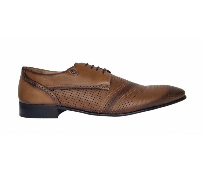 Pantofi barbati eleganti din piele naturala cu perforatii - Marimea 44 - 730NIS