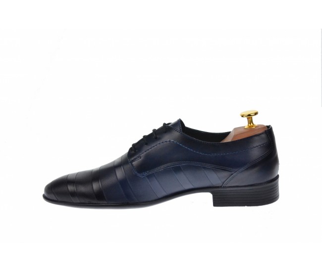 Pantofi barbati eleganti din piele naturala bleumarin, Zamora Dyany Shoes - 745BLM