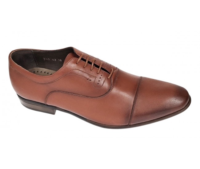 Pantofi barbati office eleganti din piele naturala Maro Cognac 745MC