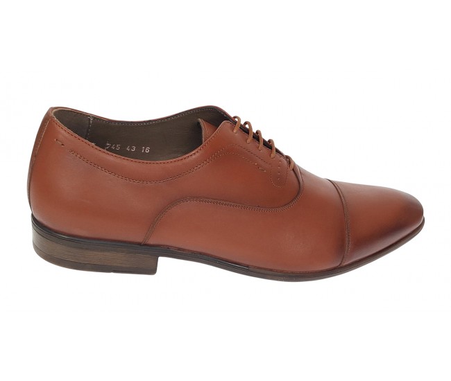 Pantofi barbati office eleganti din piele naturala Maro Cognac 745MC