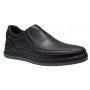 Pantofi barbati, casual, din piele naturala, cu elastic, Negru, 788N