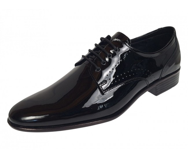 Pantofi barbati eleganti din piele naturala Negri Lac 822NLS
