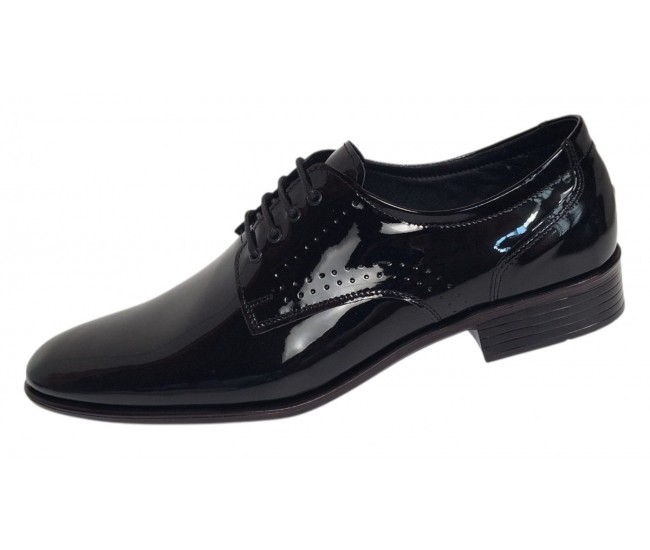 Pantofi barbati eleganti din piele naturala Negri Lac 822NLS