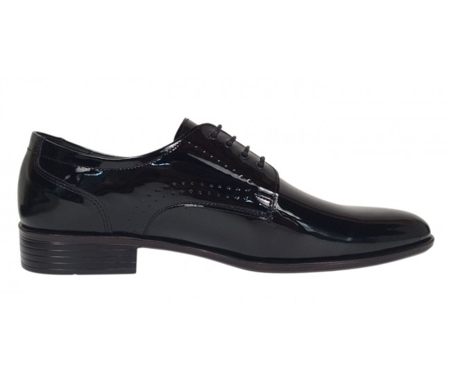 Pantofi barbati eleganti din piele naturala Negri Lac 822NLS
