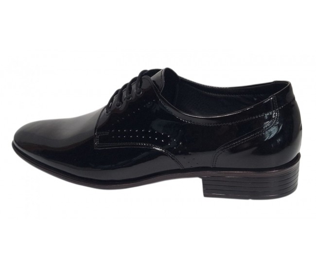 Pantofi barbati eleganti din piele naturala Negri Lac 822NLS
