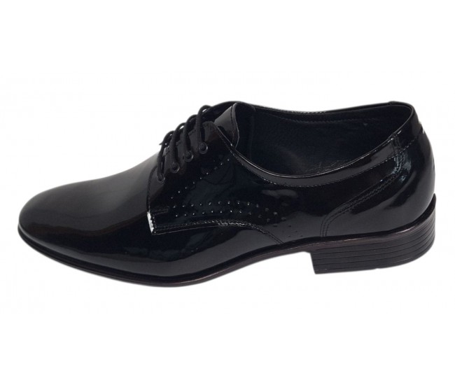 Pantofi barbati eleganti din piele naturala Negri Lac 822NLS