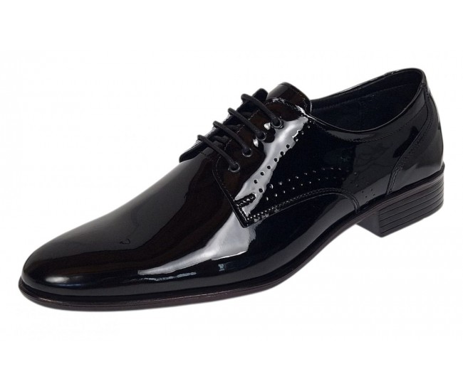 Pantofi barbati eleganti din piele naturala Negri Lac 822NLS