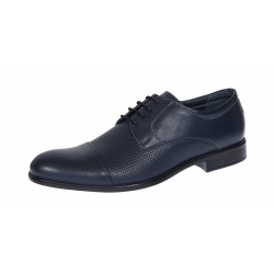 Pantofi barbati office eleganti din piele naturala bleumarin  8305BLUE