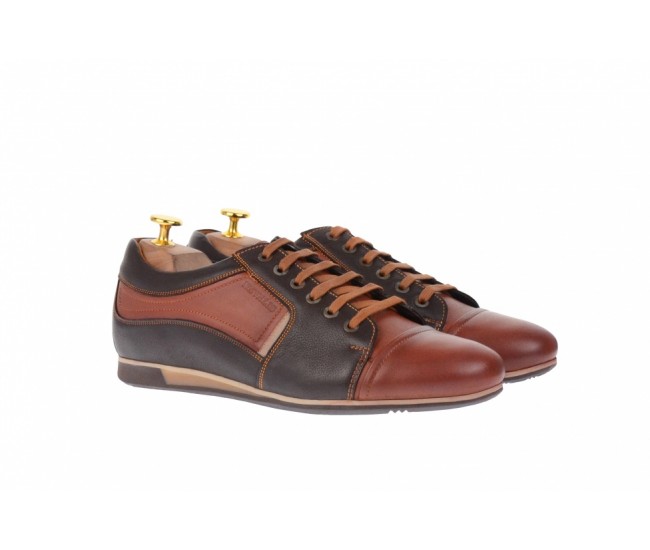 Oferta marimea 40, 41, 44 - Pantofi barbati casual din piele naturala, maro, 854M
