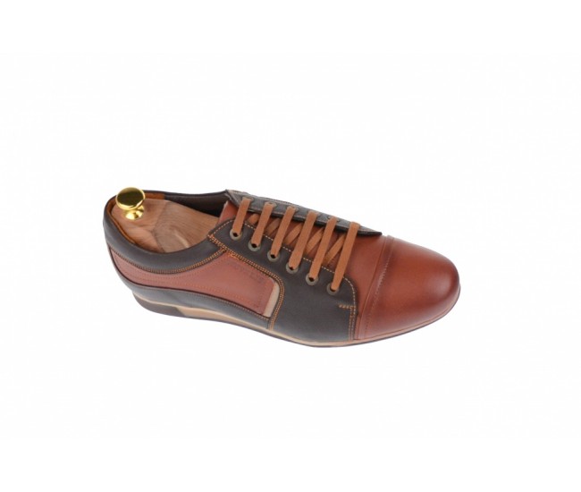 Pantofi barbati casual din piele naturala, maro, 854M Fabricat in ROMANIA