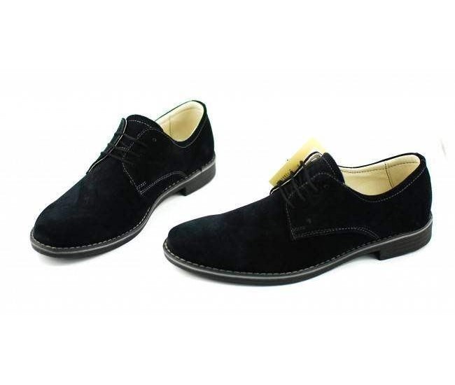 Pantofi barbati casual din piele naturala intoarsa Negru - 855NVEL