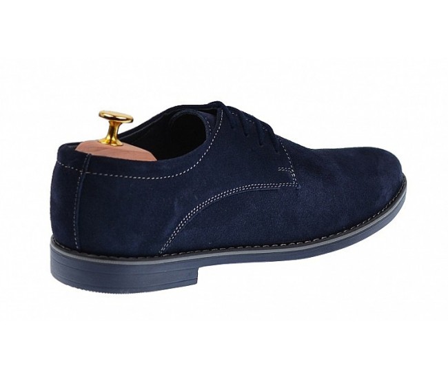 Pantofi barbati, casual ,din piele naturala intoarsa, bleumarin 855VELBLM