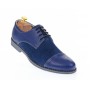 Pantofi barbati casual din piele naturala combinata, culoare albastru - 858A2