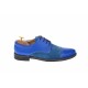 Pantofi barbati casual din piele naturala combinata, culoare albastru - 858AL