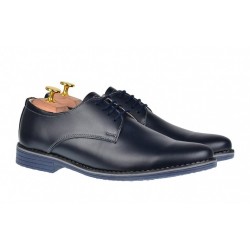 Pantofi bleumarin barbati casual din piele naturala 859BLM