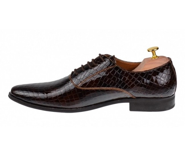 Pantofi barbati eleganti din piele naturala Corco Lac Maro 888CROCM