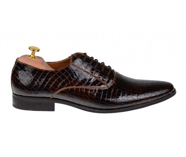 Pantofi barbati eleganti din piele naturala Corco Lac Maro 888CROCM