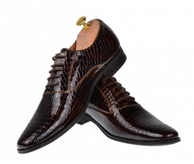 Pantofi barbati eleganti din piele naturala Corco Lac Maro 888CROCM