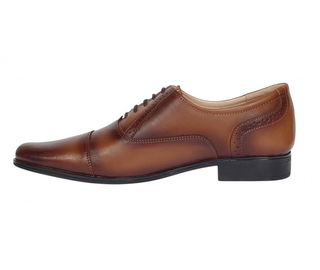 Pantofi barbati eleganti din piele naturala maro 893MD - Marimea 40