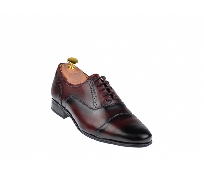 Pantofi barbati oxford, eleganti din piele naturala bordeaux 893VIS