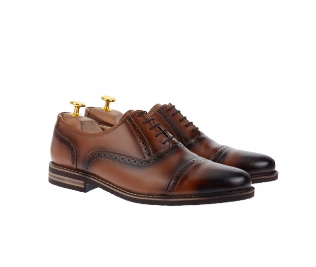 Pantofi barbati casual din piele naturala maro deschis - 895MD