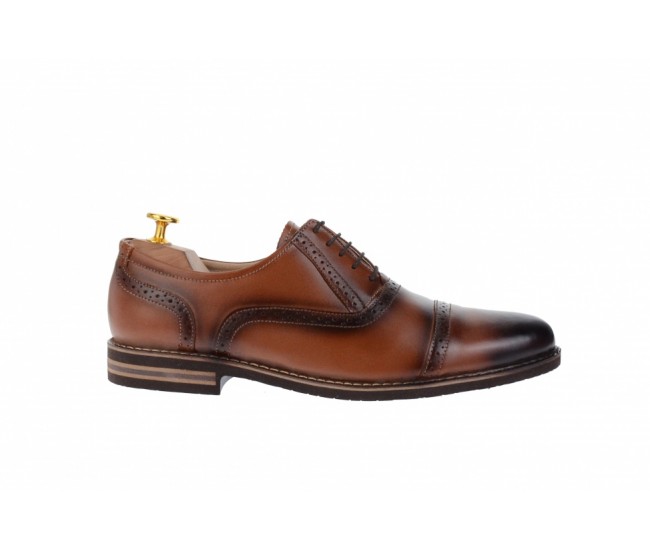 Pantofi barbati casual din piele naturala maro deschis - 895MD