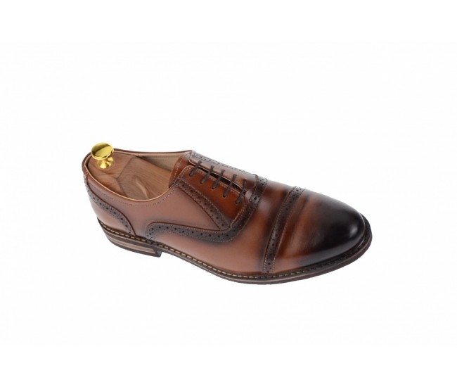 Pantofi barbati casual - eleganti din piele naturala maro deschis - 895MD