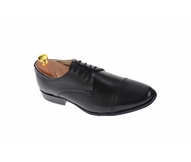 Pantofi barbati eleganti din piele naturala neagra - 959NBOX