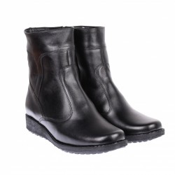 Ghete dama, casual, din piele naturala, cu fermoar, negre, imblanite - 964N Ghete dama, casual, din piele naturala, cu fermoar, negre, imblanite - 964N