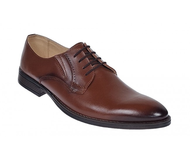 Oferta marimea 44 - Pantofi eleganti pentru barbati, piele naturala maro - 996M