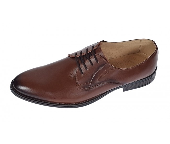 Oferta marimea 44 - Pantofi eleganti pentru barbati, piele naturala maro - 996M