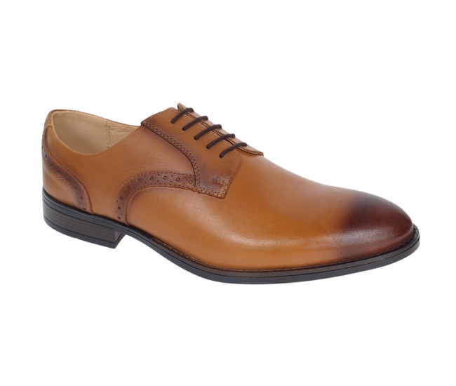 Pantofi barbati eleganti din piele naturala maro deschis - Marimea 43