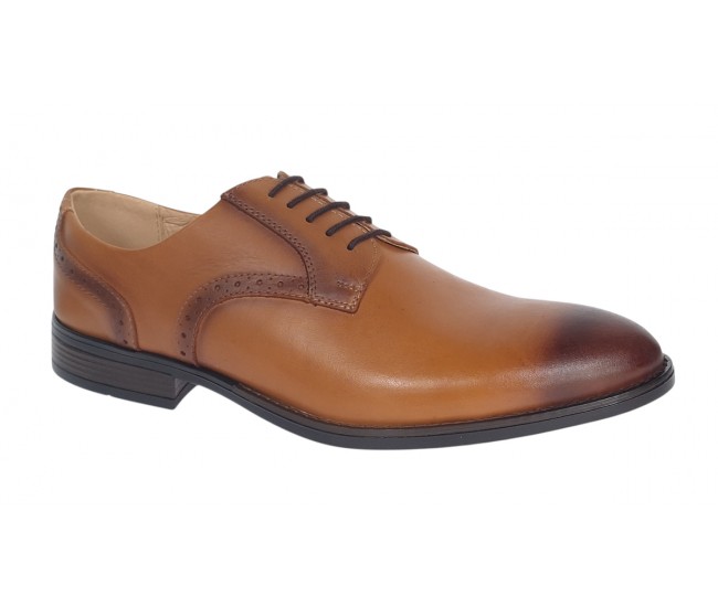 Pantofi barbati eleganti din piele naturala maro deschis - Marimea 43