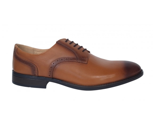 Pantofi barbati eleganti din piele naturala maro deschis - Marimea 43