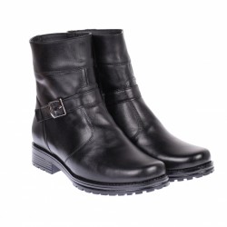 Ghete dama, casual, din piele naturala, cu fermoar, negre, imblanite - 9CATN Ghete dama, casual, din piele naturala, cu fermoar, negre, imblanite - 9CATN
