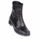 Ghete dama, casual, din piele naturala, cu fermoar, negre, imblanite - 9CATN