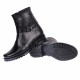 Ghete dama, casual, din piele naturala, cu fermoar, negre, imblanite - 9CATN