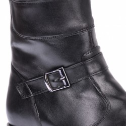 Ghete dama, casual, din piele naturala, cu fermoar, negre, imblanite - 9CATN Ghete dama, casual, din piele naturala, cu fermoar, negre, imblanite - 9CATN