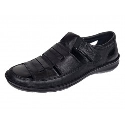 Sandale barbati casual din piele naturala Negru Box A280N