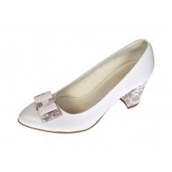 Pantofi dama eleganti din piele naturala box toc 7cm, Alb A41APF Pantofi dama eleganti din piele naturala box toc 7cm, Alb A41APF
