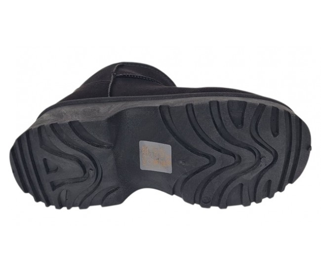 Cizme dama scurte din piele ecologica tip velur imblanite Urban Next Step A89BLACK