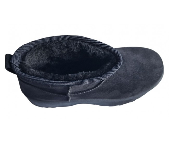 Ghete dama scurte din piele ecologica tip velur imblanite Urban Next Step A89BLK