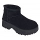 Ghete dama scurte din piele ecologica tip velur imblanite Urban Next Step A89BLK