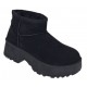 Ghete dama scurte din piele ecologica tip velur imblanite Urban Next Step A89BLK